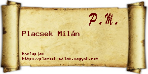 Placsek Milán névjegykártya